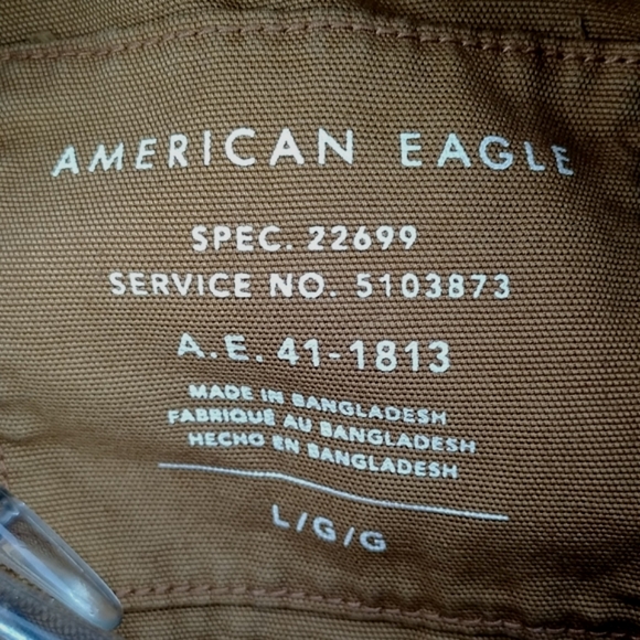 American eagle cropped tan denim jacket large - Picture 6 of 9